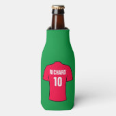 Football Shirt in rood Flesjeskoeler (Fles Voorkant)