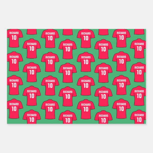 Football Shirt in rood Inpakpapier Vel (Voorkant 2)