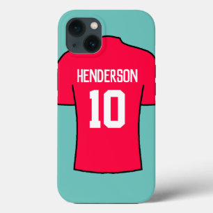 Football Shirt in rood met naam en nummer Case-Mate iPhone Case