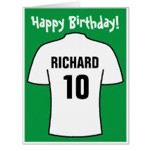 Football Shirt in White Birthday Kaart