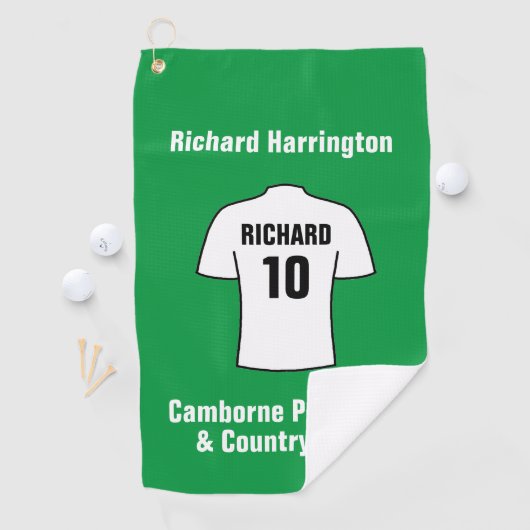 Football Shirt in White Golf Towel Golfhanddoek (Insitu)