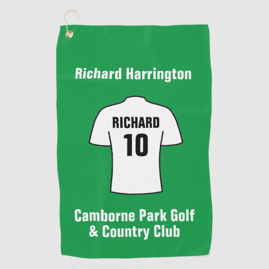 Football Shirt in White Golf Towel Golfhanddoek (Voorkant)