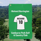 Football Shirt in White Golf Towel Golfhanddoek