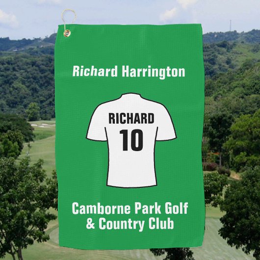 Football Shirt in White Golf Towel Golfhanddoek