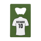 Football Shirt in wit Creditkaart Flessenopener (Voorkant)