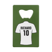 Football Shirt in wit Creditkaart Flessenopener (Achterkant)