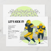 Football Silhouetten Uitnodiging (Voorkant / Achterkant)