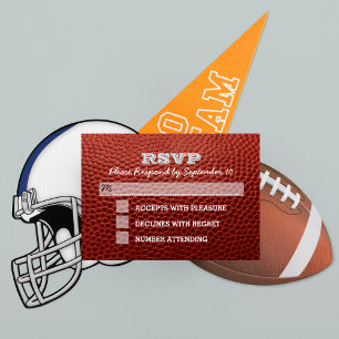 Football Silver Bar Mitzvah RSVP-kaart RSVP Kaartje