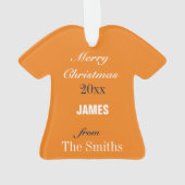 Football Sinaasappel, Marine & Witte Jersey Orname Ornament (achterkant)