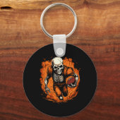 Football Skeleton Football Speler Halloween Spooky Sleutelhanger (Voorkant)