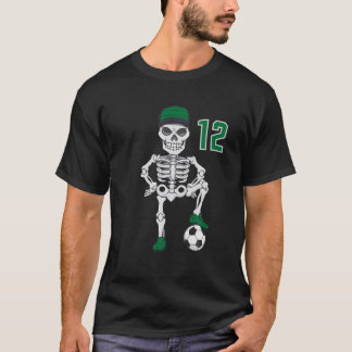 Football Skeleton Jersey Nummer 12 Team Gift T-shirt