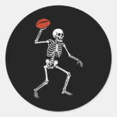 Football Skeleton Playing Football Halloween Skull Ronde Sticker (Voorkant)