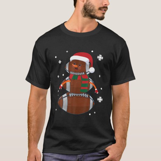 Football slaat sneeuwman aan met het uitdenken van t-shirt (Voorkant)