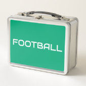 FOOTBALL Slanke witte tekst op retro groen blauw (Voorkant)