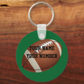 Football Sleutelhanger ID Label JOUW NAAM en numme (Voorkant)