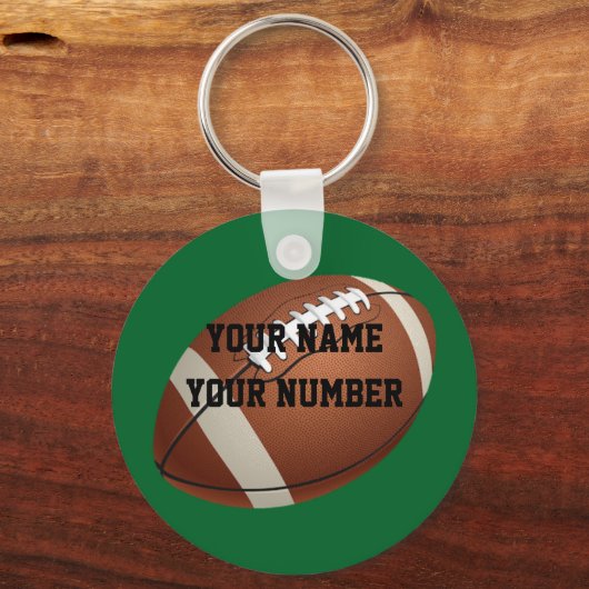 Football Sleutelhanger ID Label JOUW NAAM en numme (Voorkant)