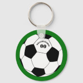 Football Sleutelhanger, Voetbal met naam en nummer Sleutelhanger (Voorkant)