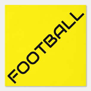 FOOTBALL Slim Black Diagonale tekst op felgeel Behang