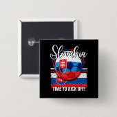 Football Slowakije Vlag,  Voetbal Vierkante Button 5,1 Cm (Voorkant /achterkant)