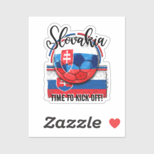 Football Slowakije Vlag, Voetbal Wit Blauw Rood Sticker