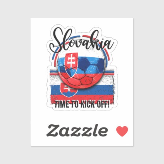 Football Slowakije Vlag, Voetbal Wit Blauw Rood Sticker (Vel)