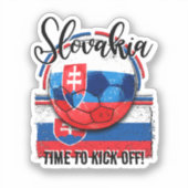 Football Slowakije Vlag, Voetbal Wit Blauw Rood Sticker (Voorkant)
