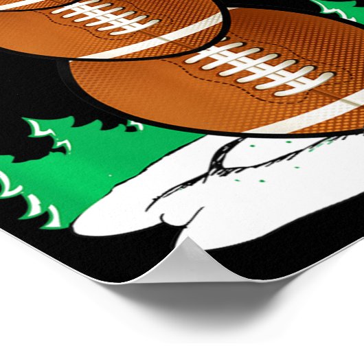 Football Snowman Balls kerstcadeaus Mannen Poster (Hoek)