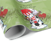 Football Snowman-Feestdagen Cadeaupapier (Rol Hoek)