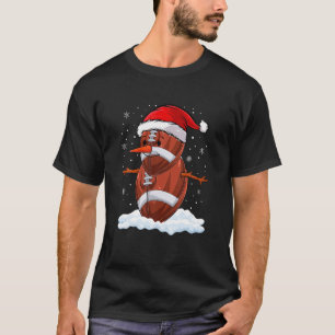 Football Snowman-Football voor kerstmis T-shirt
