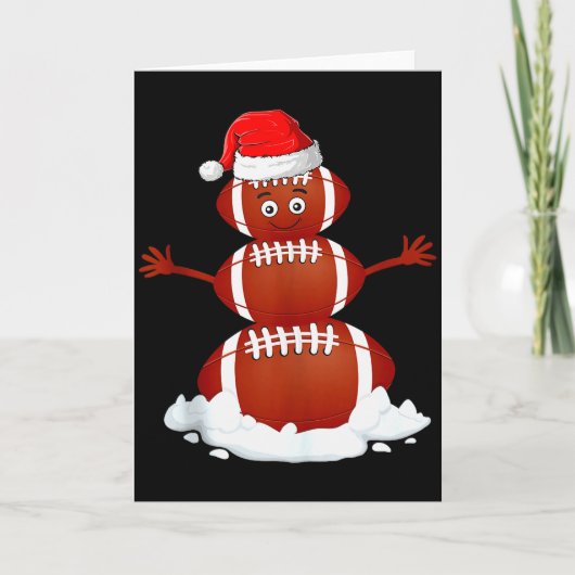 Football Snowman Xmas Holiday Srts Player Funny Ch Kaart (Voorkant)
