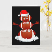 Football Snowman Xmas Holiday Srts Player Funny Ch Kaart (Gele Bloem)