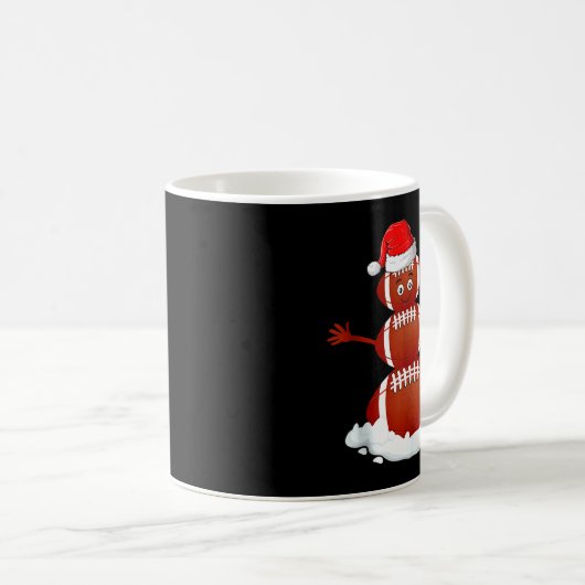 Football Snowman Xmas Holiday Srts Player Funny Ch Koffiemok (Voorkant rechts)