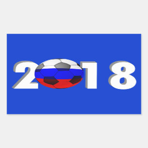 FOOTBALL SOCCER 2018 RECHTHOEKIGE STICKER