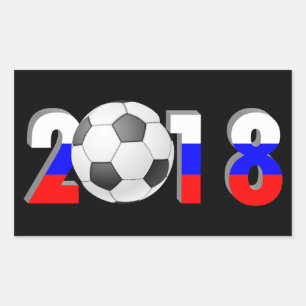 FOOTBALL SOCCER 2018 RECHTHOEKIGE STICKER