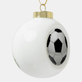 Football Soccer Ball Ceramic Christmas Ornament (Links)