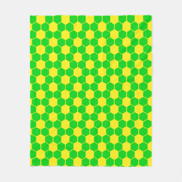 Football / Soccer Ball Texture - Yellow & Green  Fleece Deken