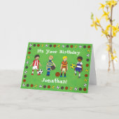 Football Soccer gepersonaliseerde verjaardagskaart Kaart (Gele Bloem)