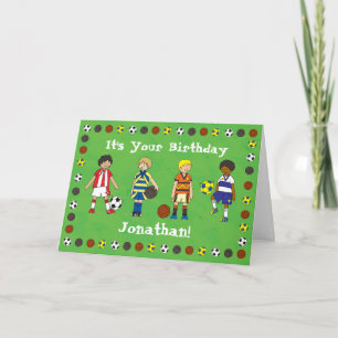 Football Soccer gepersonaliseerde verjaardagskaart Kaart