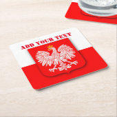 Football Soccer Polska over het wereldkampioenscha Kartonnen Onderzetters (Schuin)