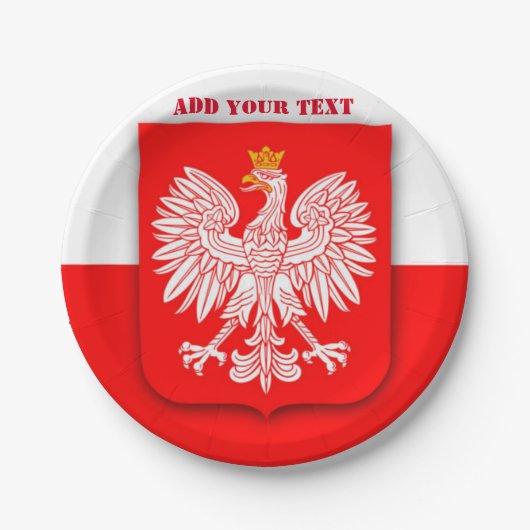 Football Soccer Polska over het wereldkampioenscha Papieren Bordje (Voorkant)