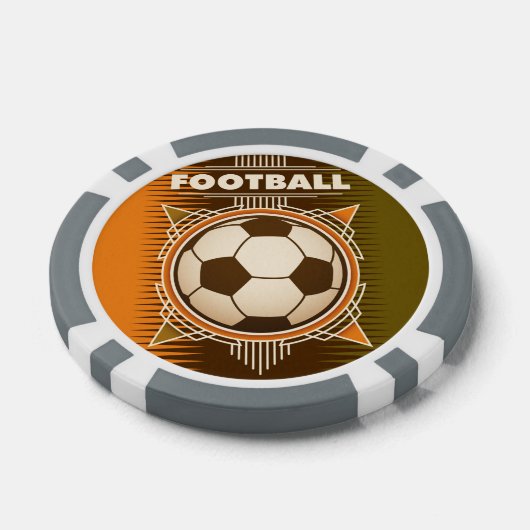Football Soccer Sport Ball Poker Chips (Enkel)