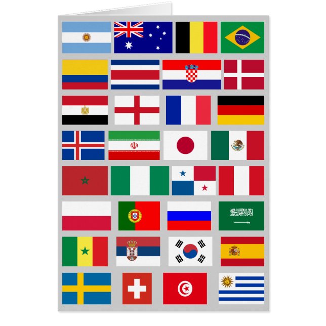 FOOTBALL SOCCER TEAM FLAGS 2018 (Voorkant)