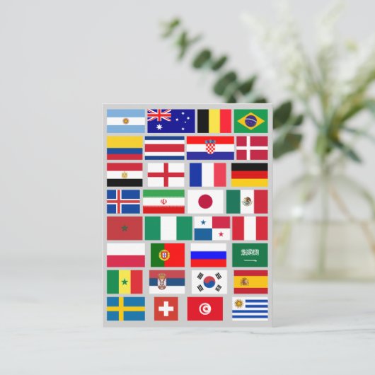 FOOTBALL SOCCER TEAM FLAGS 2018 BRIEFKAART (Staand voorkant)