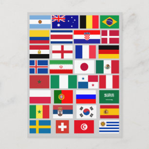 FOOTBALL SOCCER TEAM FLAGS 2018 BRIEFKAART