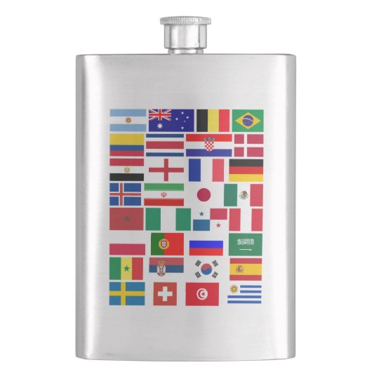 FOOTBALL SOCCER TEAM FLAGS 2018 FLACON (Voorkant)
