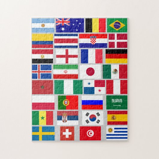 FOOTBALL SOCCER TEAM FLAGS 2018 LEGPUZZEL (Verticaal)