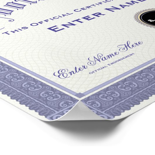 Football Soccer Widow Certification Funny Poster (Hoek)