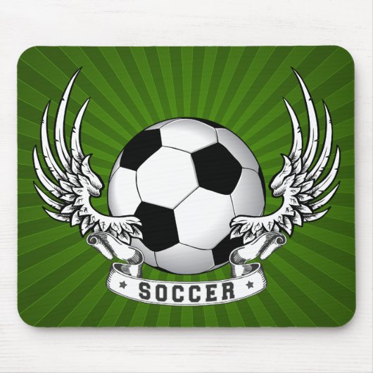 Football Soccer Wings Mousepad Muismat (Voorkant)