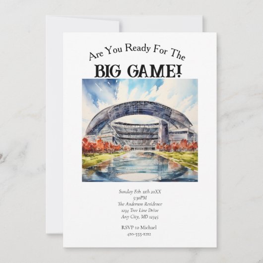 Football Spel Dag Groot Spel Partij Kaart (Voorkant)