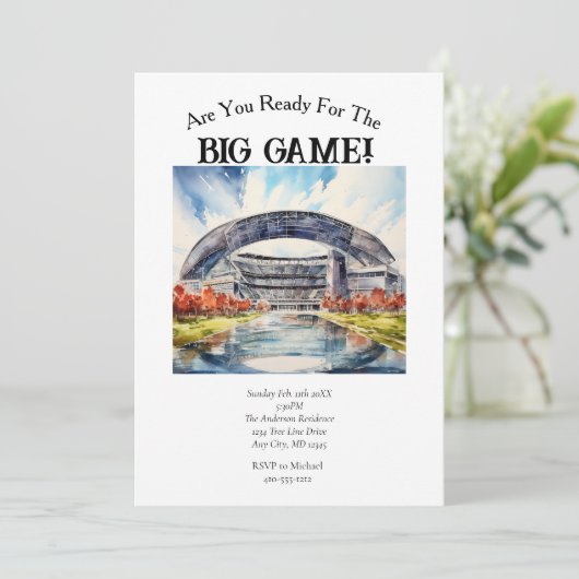 Football Spel Dag Groot Spel Partij Kaart (Staand voorkant)